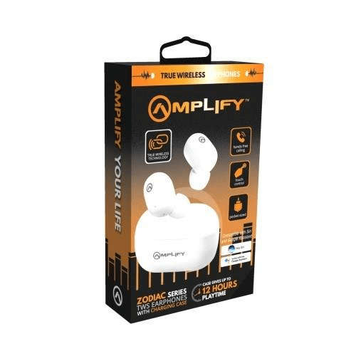 Amplify Zodiac Series TWS Earphones with Charging Case White AM-1124-WT