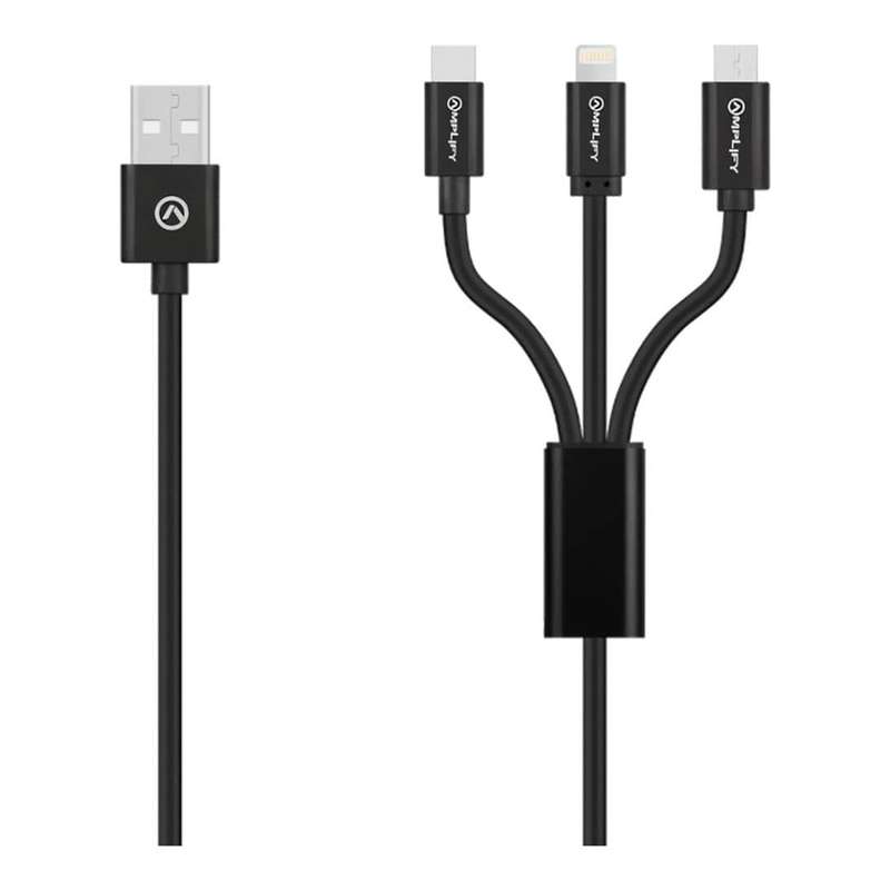 Amplify On The Go 1m 3-in-1 Charging Cable AM-PDQ004-BK