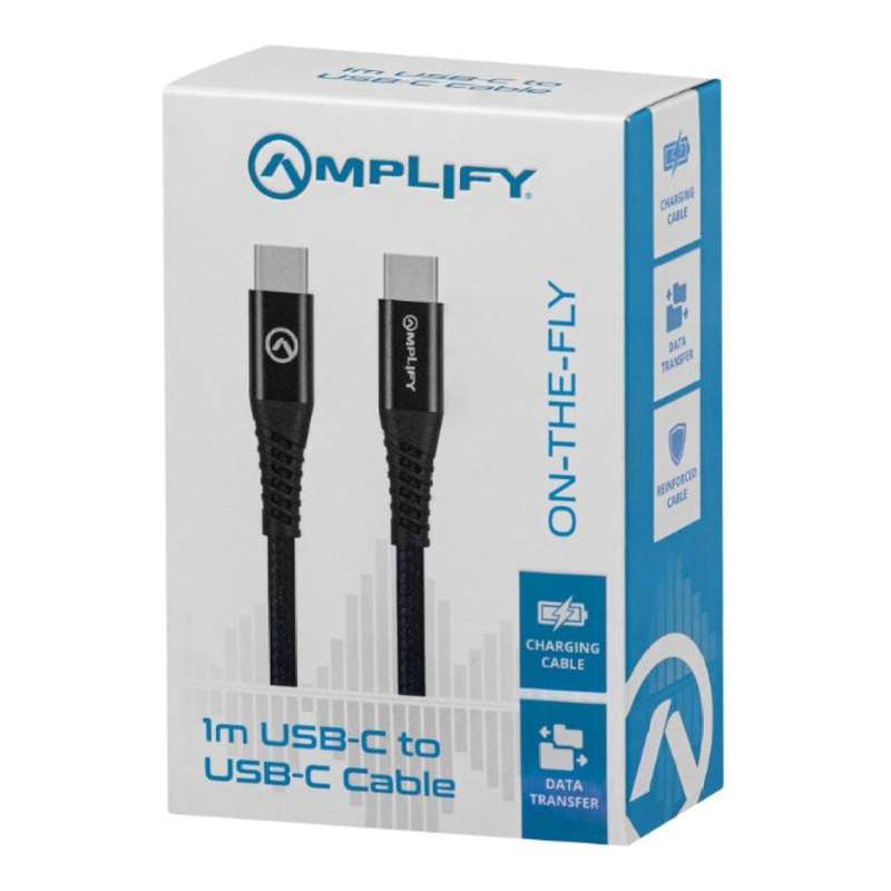 Amplify On The Fly 1M USB-C to USB-C Charging Cable AM-PDQ010-BK
