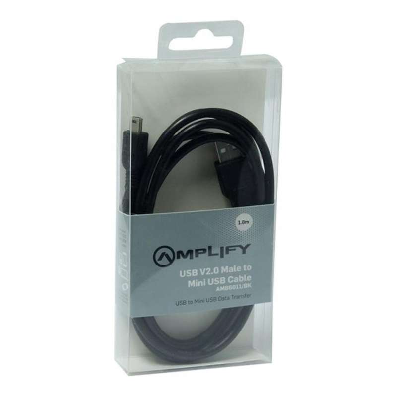 Amplify USB 2.0 Type-A to Mini USB Cable 1.8m AMP6011/BK
