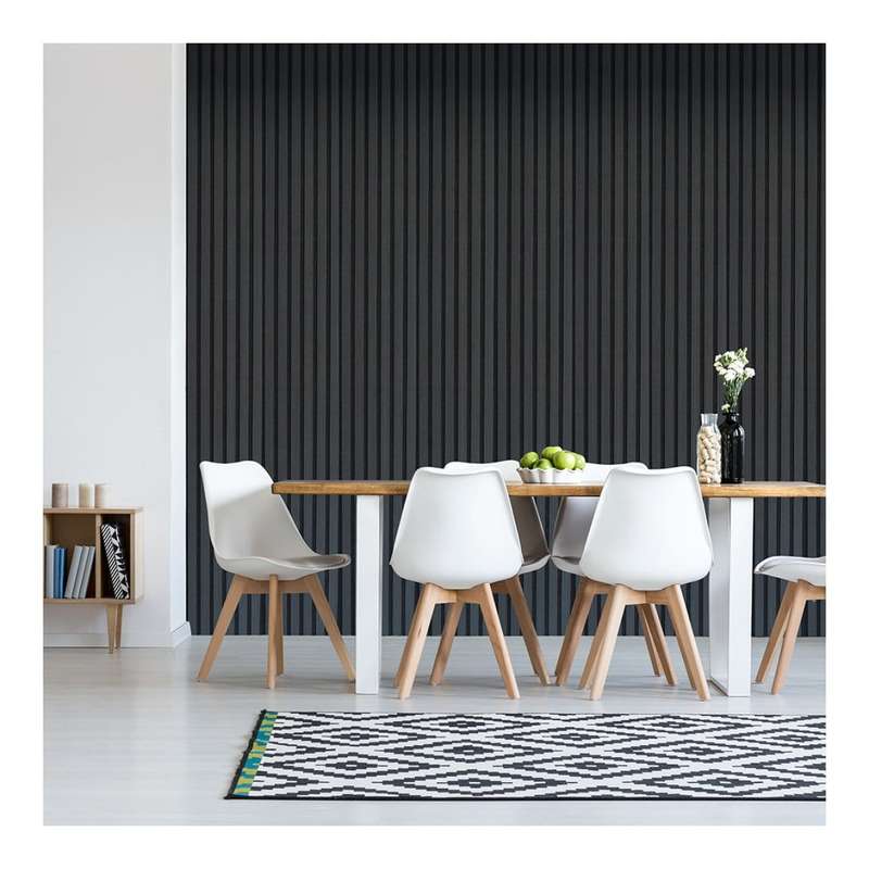 Parrot 600x2400mm Slatted Wall Panel Black Wood AP0624BW