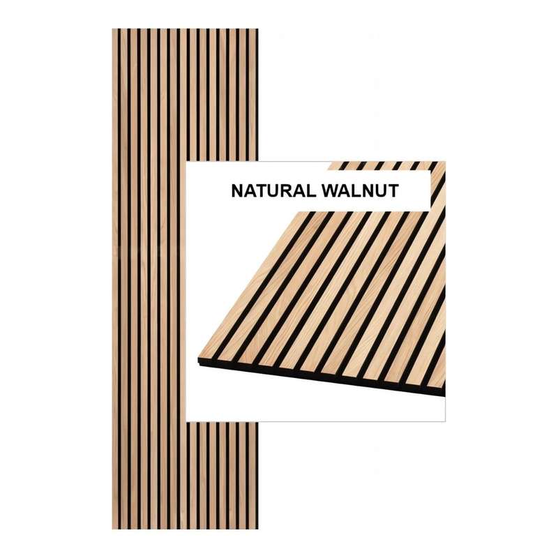 Parrot 600x2400mm Natural Walnut Slatted Wall Panel AP0624NW