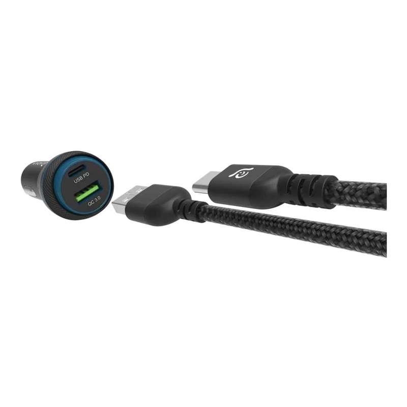 Adam Elements OMNIA C1+ 2-in-1 45W Universal Car Charger Black APAADC1PBK