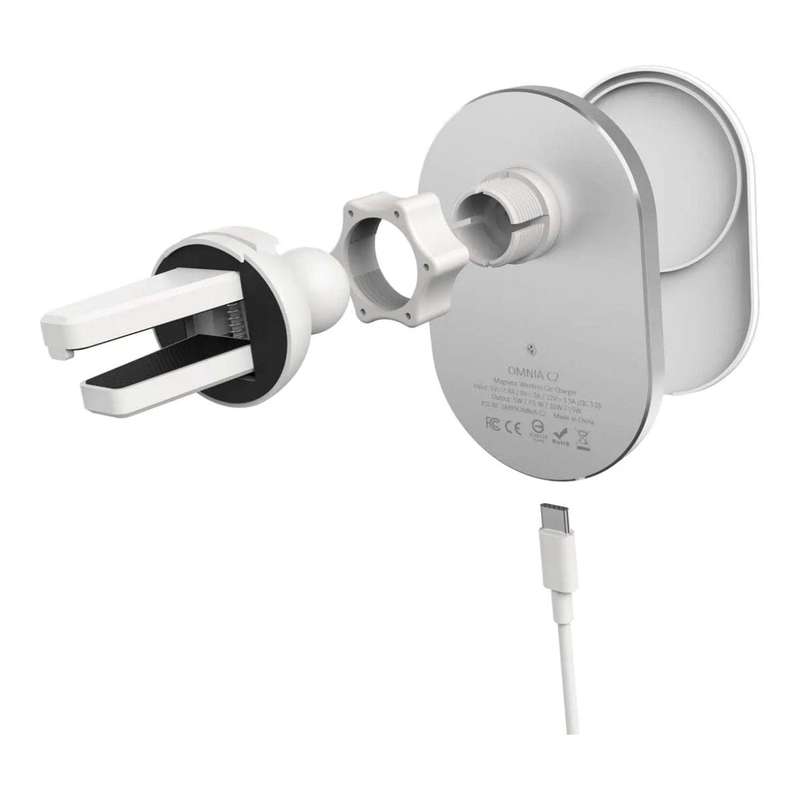 Adam Elements OMNIA C2 MagSafe Magnetic Wireless Car Charger for iPhone White APAADC2WH