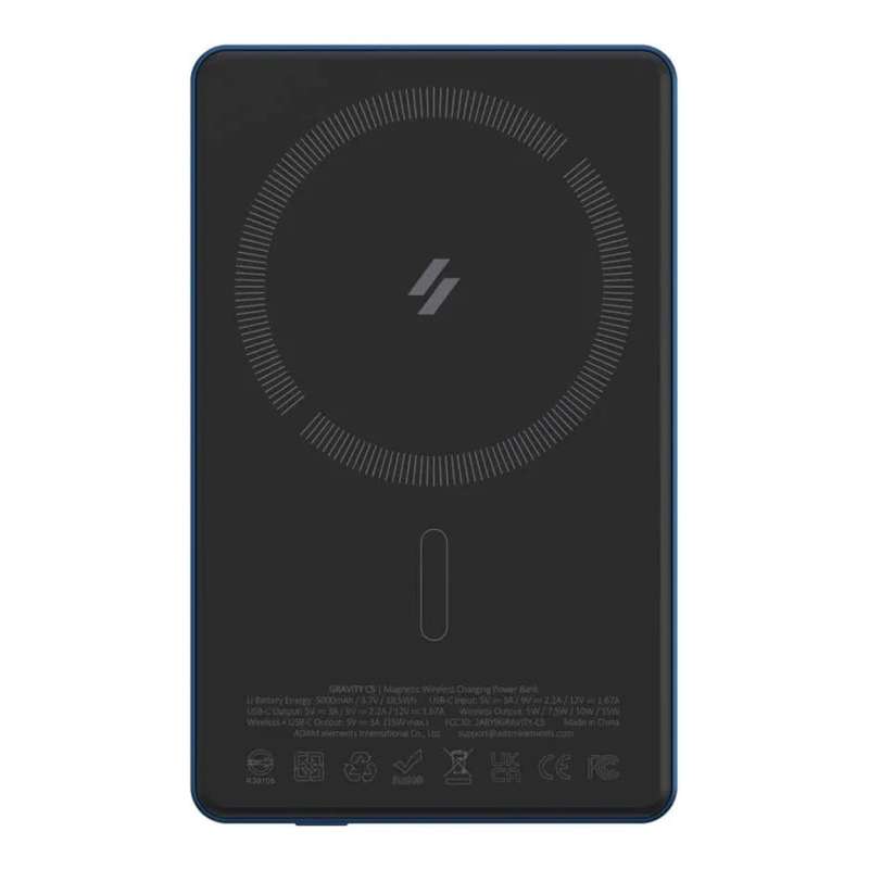 Adam Elements GRAVITY C5 5000mAh Wireless Ultra Slim Power Bank Blue APBADGVC5BL