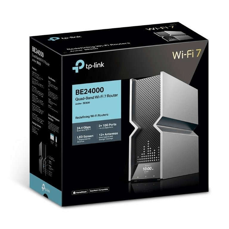 TP-Link Archer BE900 Wireless Router - Quad-band 2.4GHz, 5GHz and 6GHz Multi-Gigabit Ethernet