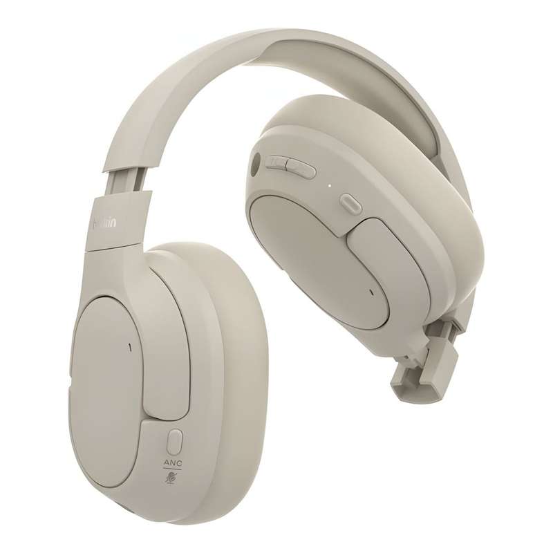 Belkin SoundForm Isolate Noise Cancelling Over-Ear Bluetooth Headphones Sand AUD008HQSA