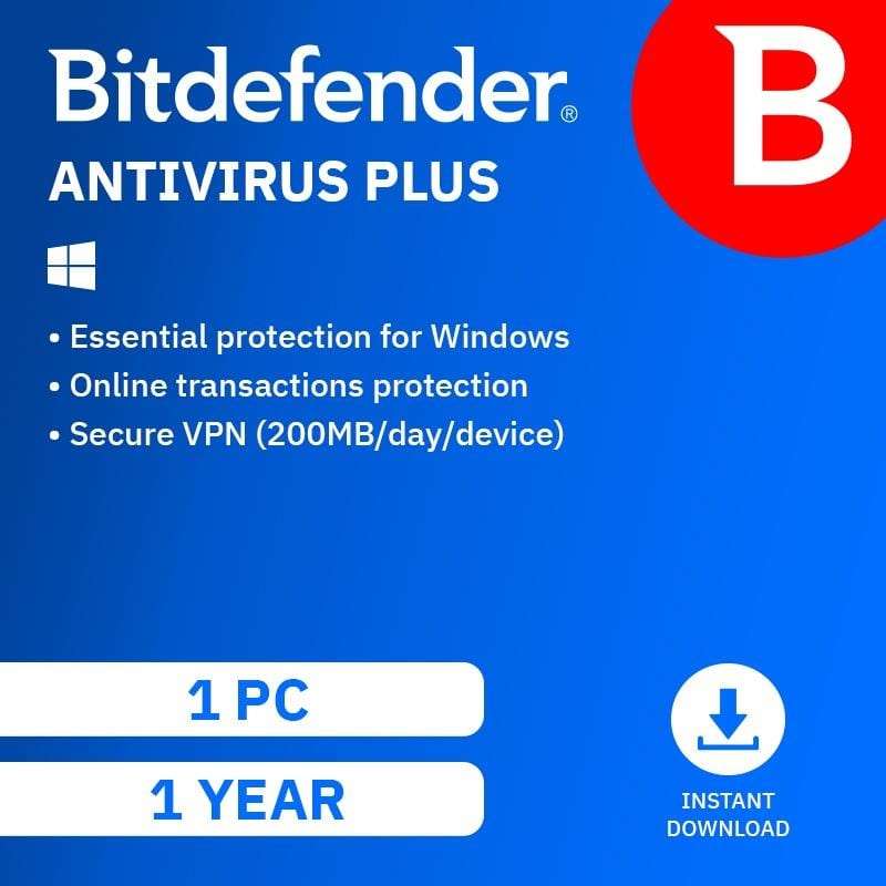 Bitdefender Anti-Virus Plus 1 Device 1-Year Subscription Download
