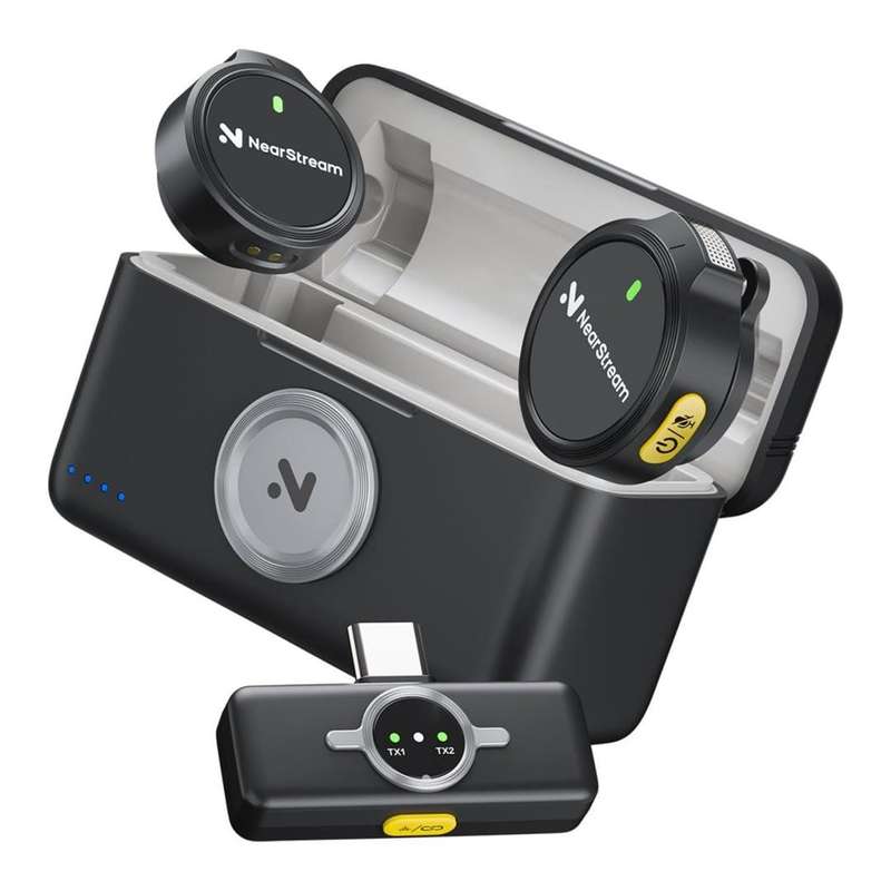 NearStream AWM25T AI Noise-Canceling All-In-One Lavalier Wireless Microphone Kit