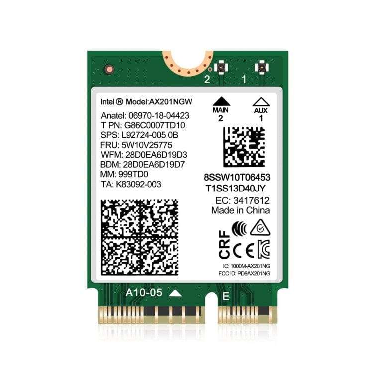 Intel Wi-Fi 6 AX201 Internal WLAN 2400 Mbit/s Network Card AX201.NGWG.NV