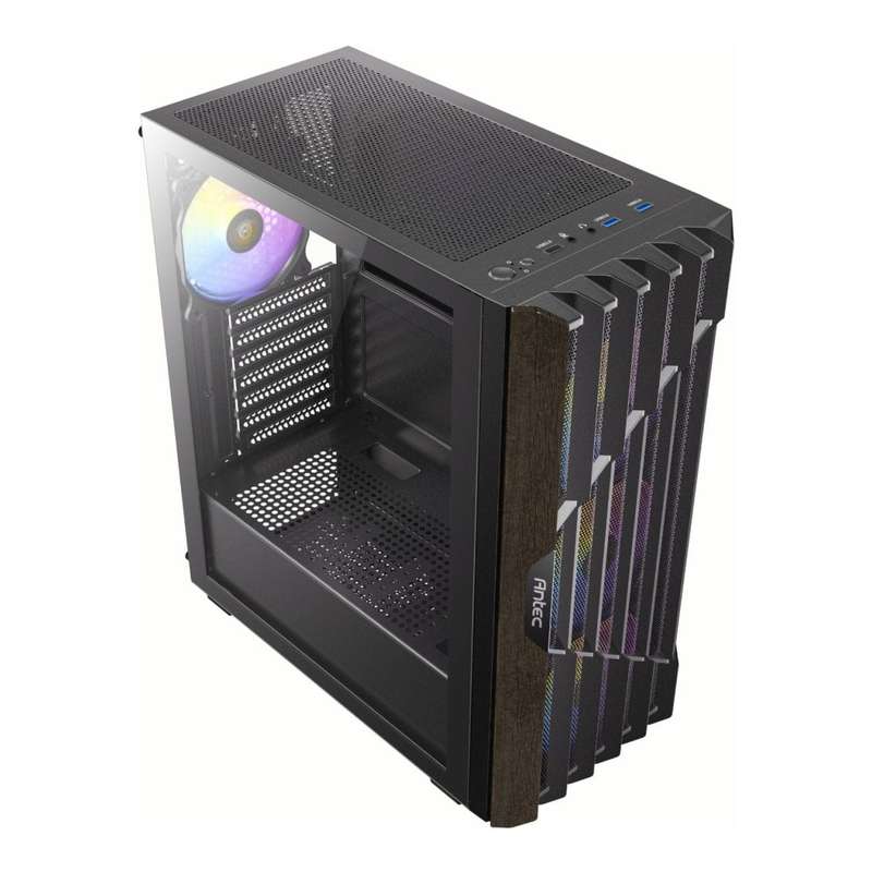 Antec AX63 ARGB Wood ATX Mid-Tower Gaming PC Case Black