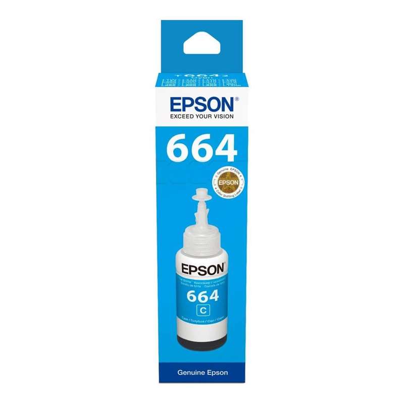 Epson T6642 Bottle 70-ml Cyan Printer Ink Cartridge Original C13T66424A Single-pack