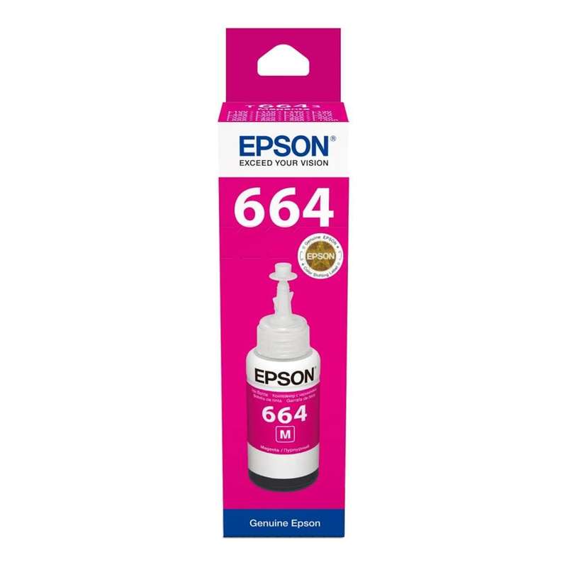 Epson T6643 Bottle 70-ml Magenta Printer Ink Cartridge Original C13T66434A Single-pack