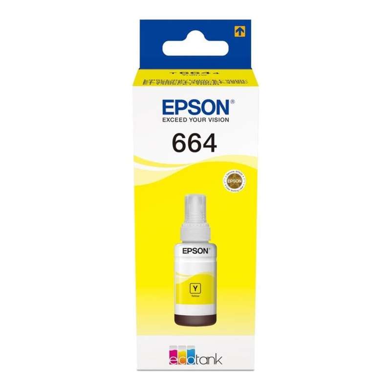 Epson T6644 Bottle 70-ml Yellow Printer Ink Cartridge Original C13T66444A Single-pack