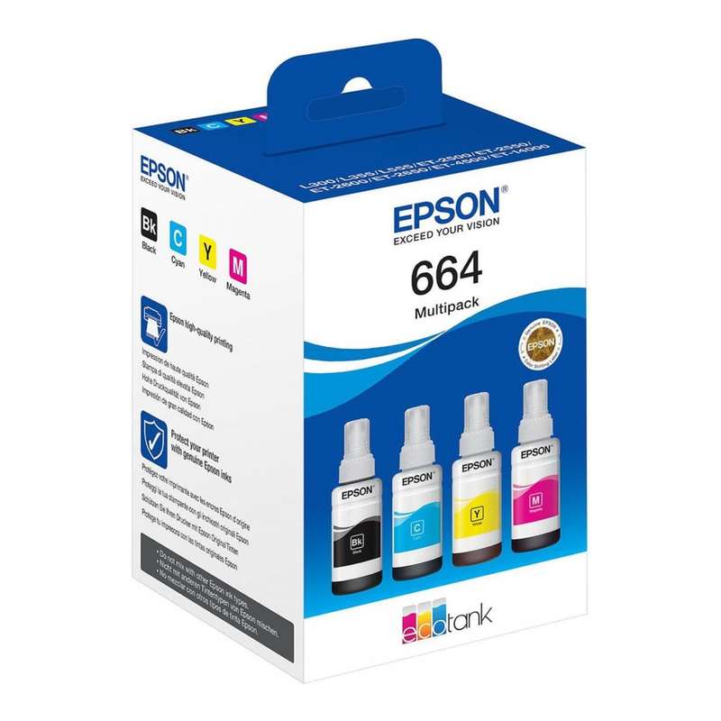 Epson 664 Ink Cartridge Colour EcoTank Original 280ml Multi-pack C13T66464A