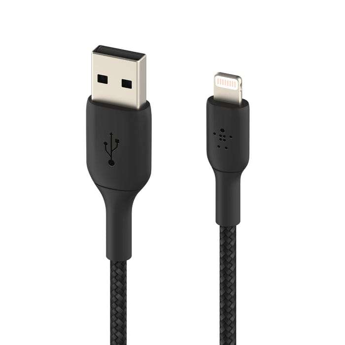Belkin BoostCharge 1m Braided Lightning to USB-A Cable - Black CAA002BT1MBK