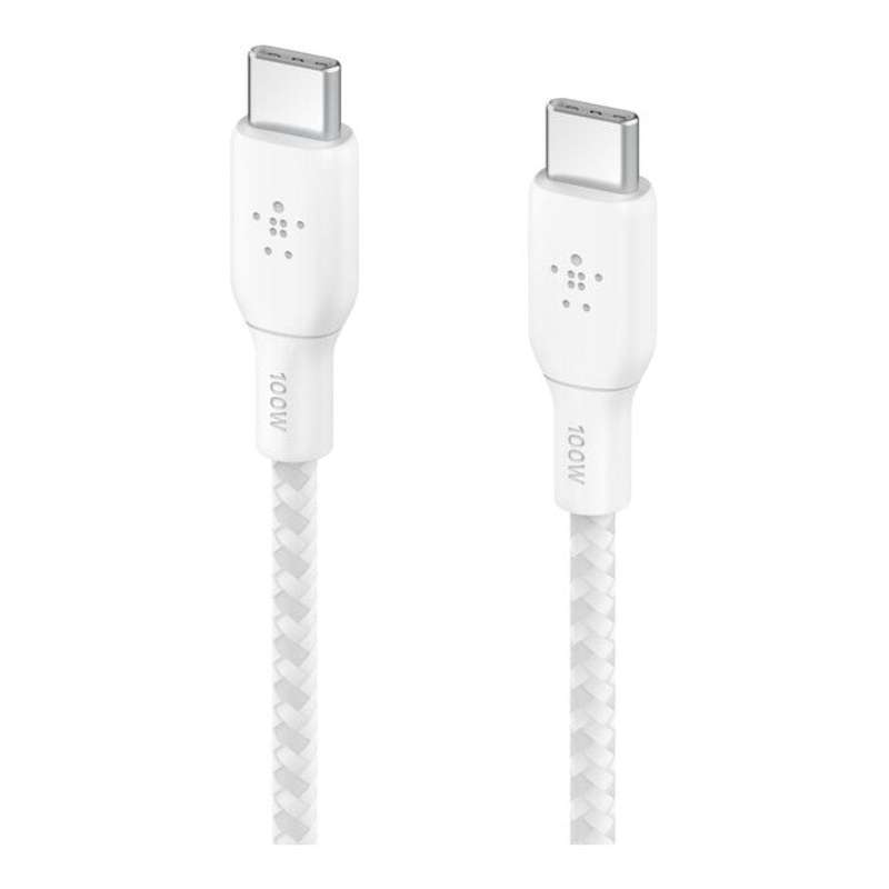 Belkin BoostCharge Type-C Male to Male USB Braided Cable 2m White CAB014BT2MWH