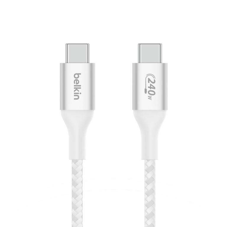 Belkin BoostCharge 240W PD USB Type-C to USB Type-C 1m Braided Cable White CAB015BT1MWH