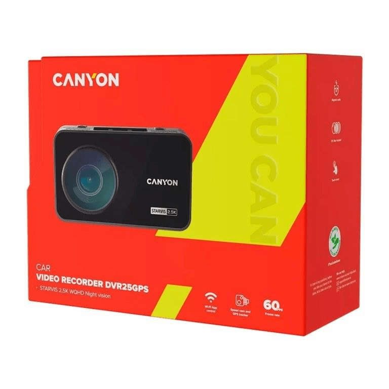 Canyon 5MP 3-inch IPS Dash Camera with Touchscreen CND-DVR25GPS