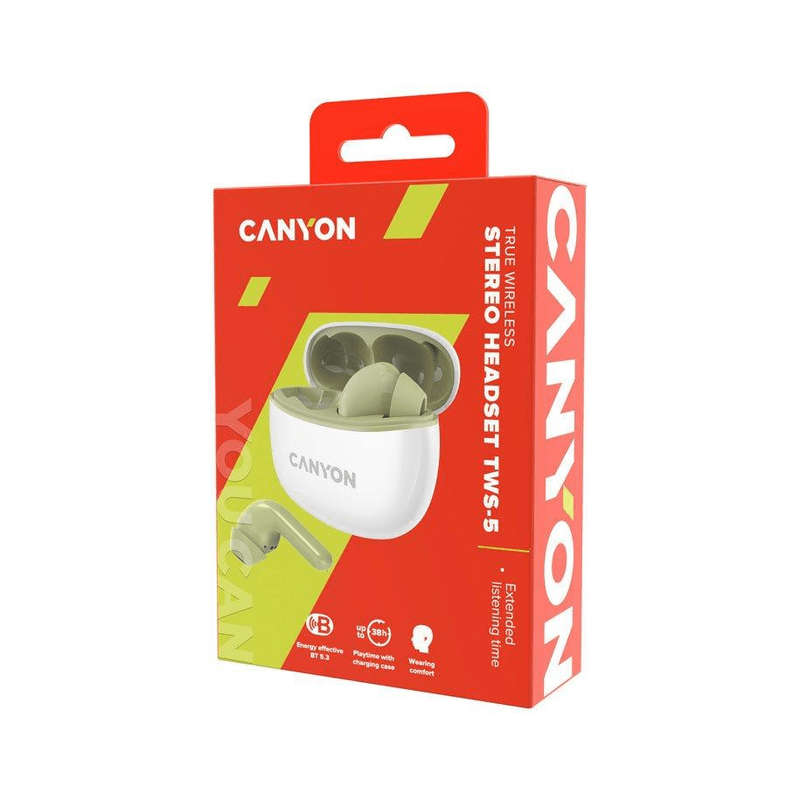Canyon TWS-5 Wireless Bluetooth In-ear Headset Green CNS-TWS5GR