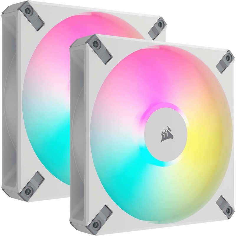 Corsair iCUE AF140 RGB ELITE 140mm PWM Dual Fan Kit White CO-9050160-WW