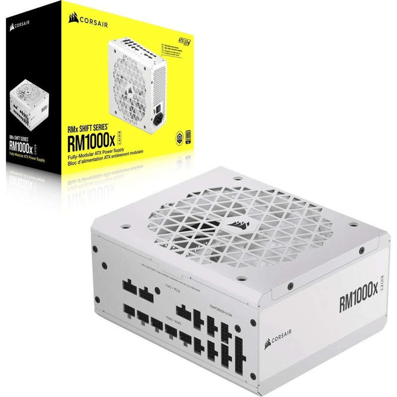 Corsair RM Series RM1000x Shift 1000 Watt 80 PLUS Gold Fully Modular ATX PSU - White CP-9020275-WW