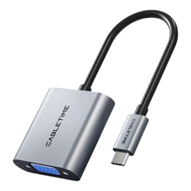 Cabletime CP17A Type-C to VGA Female Adapter Silver CT-160-PU31-CMVGA1