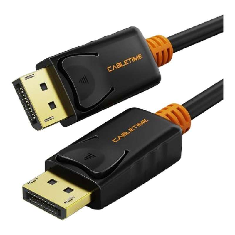 Cabletime CD21K DisplayPort 1.2 Male to Male Cable 1.8m Black CT-AV585-01G-B1.8