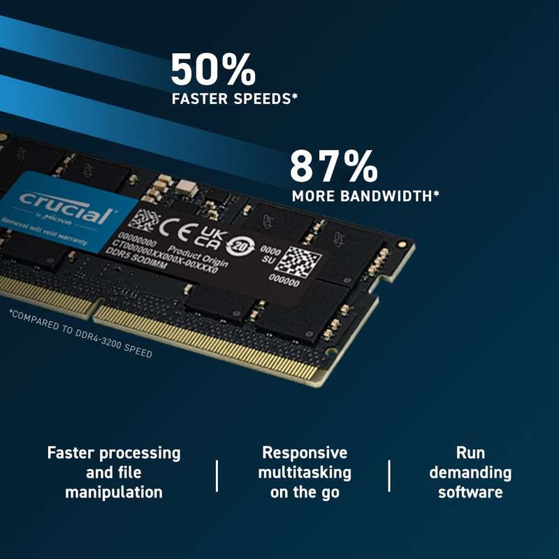 Crucial CT16G56C46S5 Memory Module 16GB 1 x 16GB DDR5 5600MHz ECC