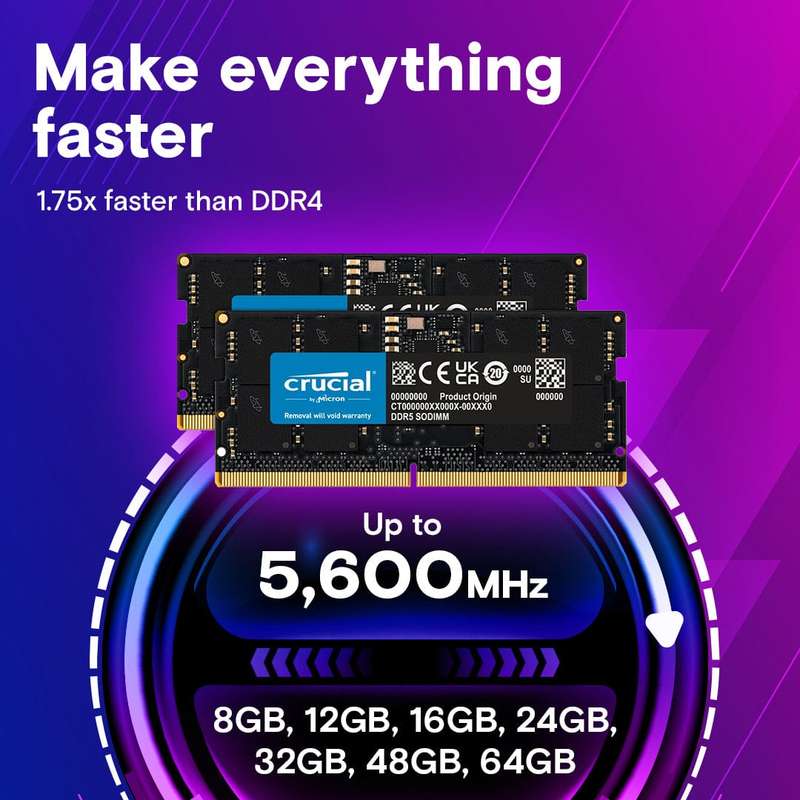 Crucial CT64G56C46S5 Memory Module 64GB DDR5 5600MHz