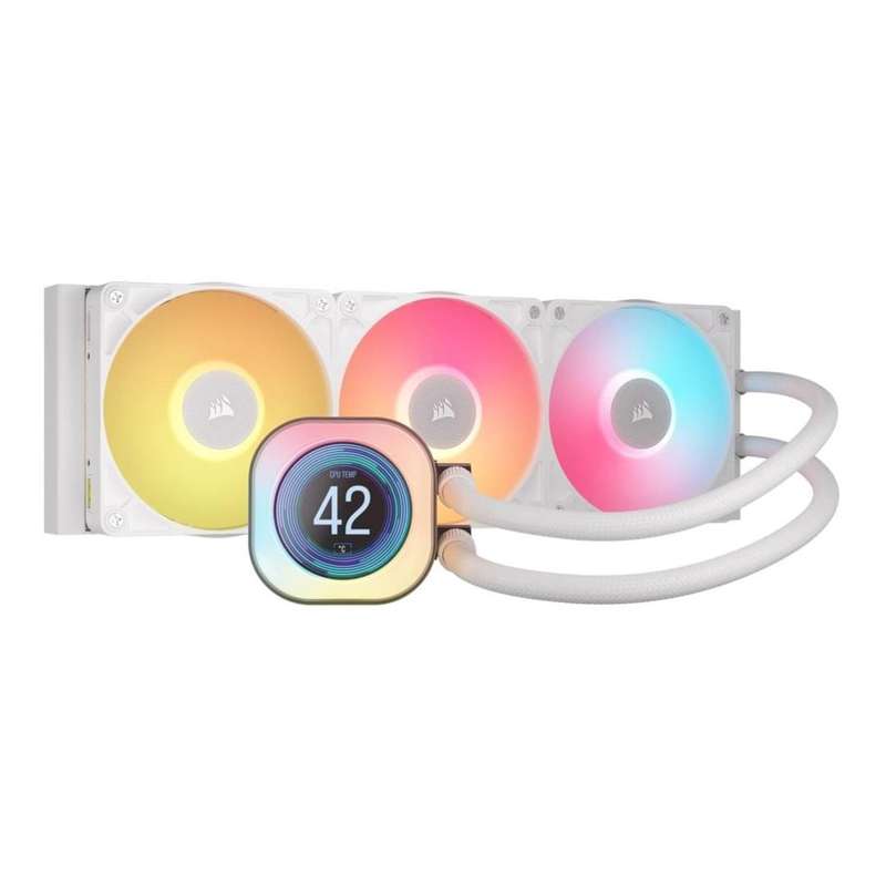 Corsair iCUE Link Titan 360 RX LCD 360mm Liquid CPU Cooler - White CW-9061026-WW