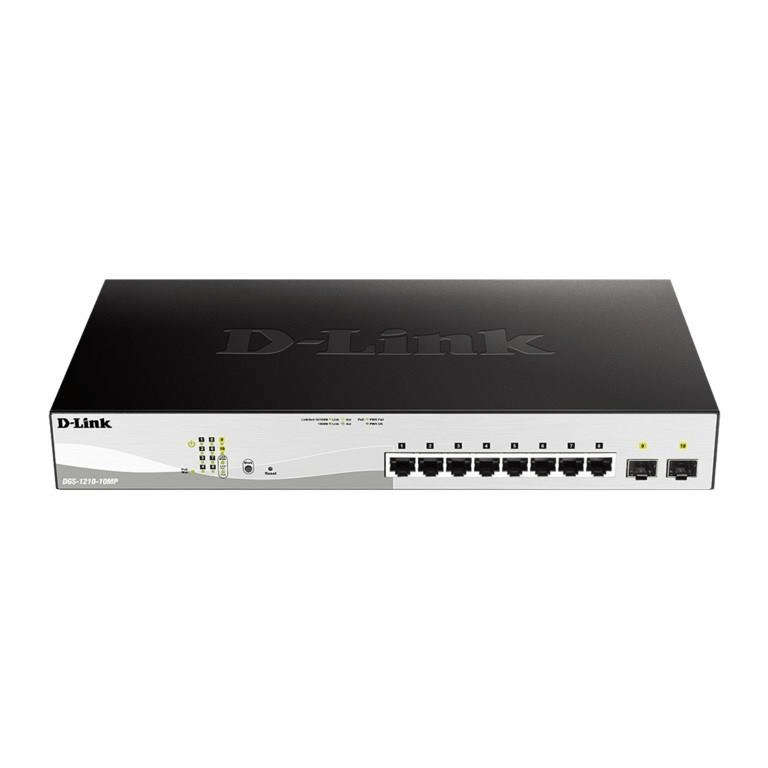 D-Link 8-port PoE Gigabit Smart Managed Switch with 2x SFP Ports DGS-1210-10MP