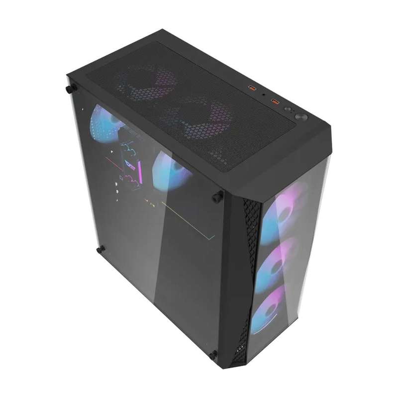 darkFlash DK352 PLUS PC Case Black with 4 ARGB Fans