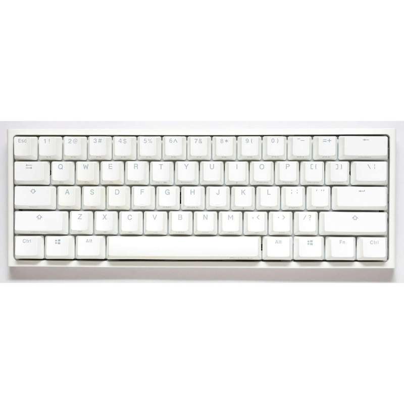 Ducky One 2 Pro Mini 60 Cherry MX Silent Red Linear Mechanical Wired Gaming Keyboard - White DKON...