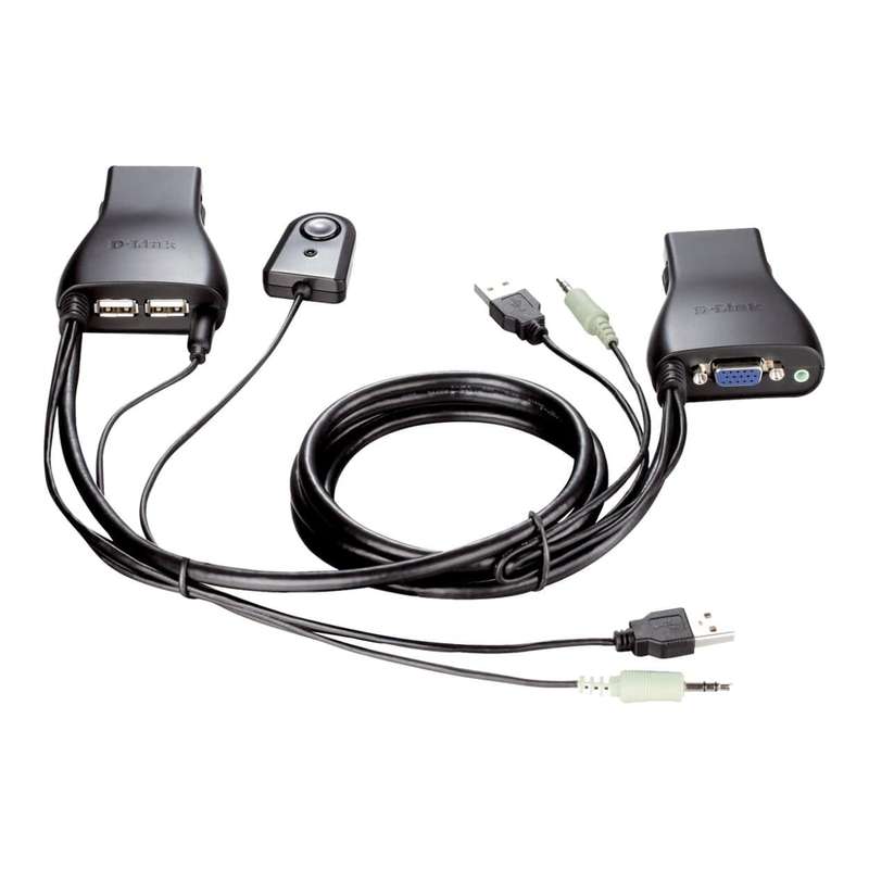 D-Link 2-port USB KVM Switch with Audio Support Cable 1.8m DKVM-222