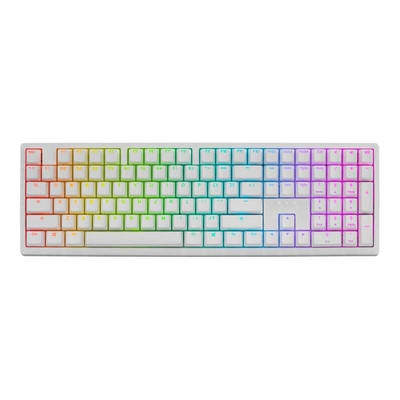 Ducky Zero 6108 Wireless RGB Gaming Keyboard White with Cherry MX2A Speed Silver Linear Switches