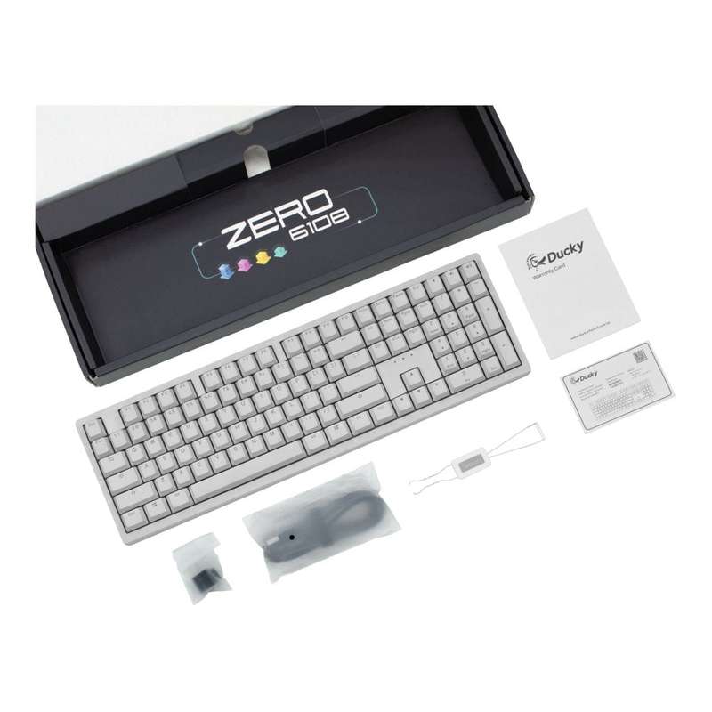 Ducky Zero 6108 Wireless RGB Gaming Keyboard White with Cherry MX2A Speed Silver Linear Switches