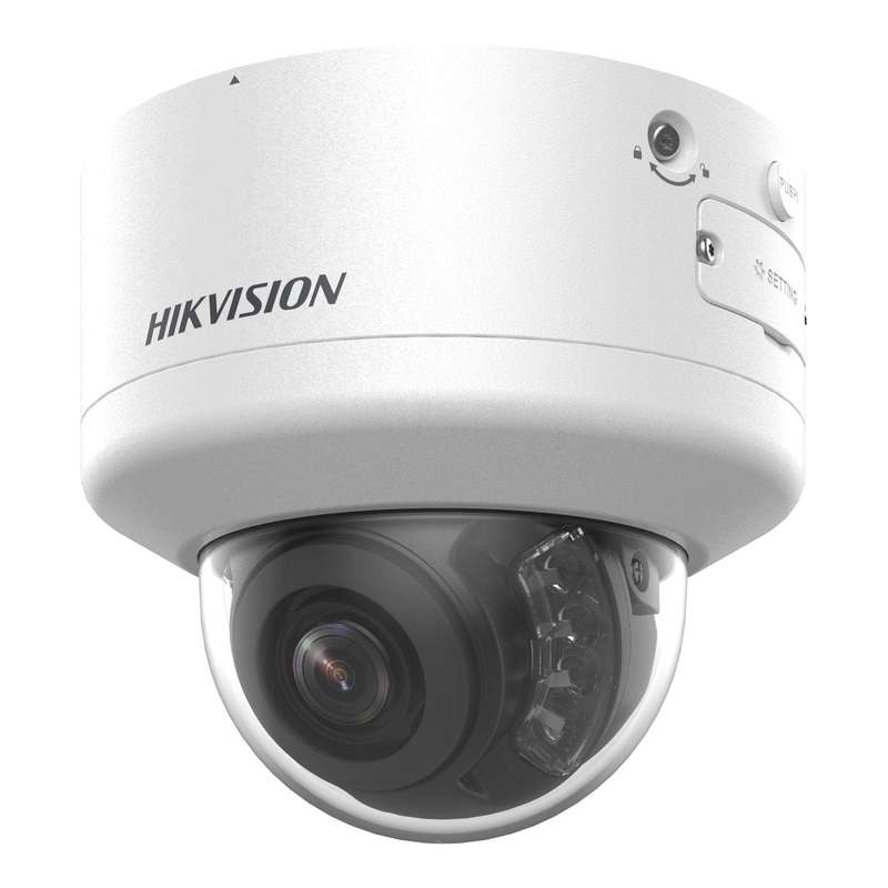 Hikvision 4MP 2.8-12mm Smart Hybrid Light with ColorVu Motorized PTRZ Varifocal Dome Network Came...