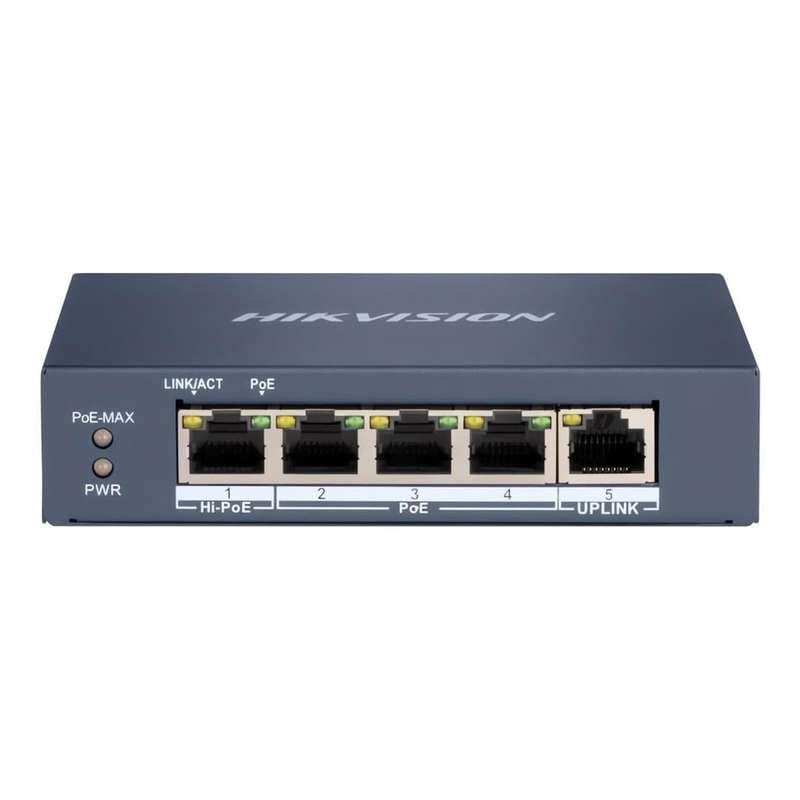 Hikvision 4-port GbE POE Unmanaged Switch DS-3E0505HP-E