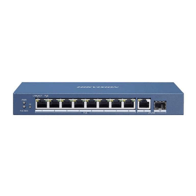 Hikvision 8-port GbE PoE Unmanaged Switch with 1x GbE Uplink and 1x SFP ports DS-3E0510P-E