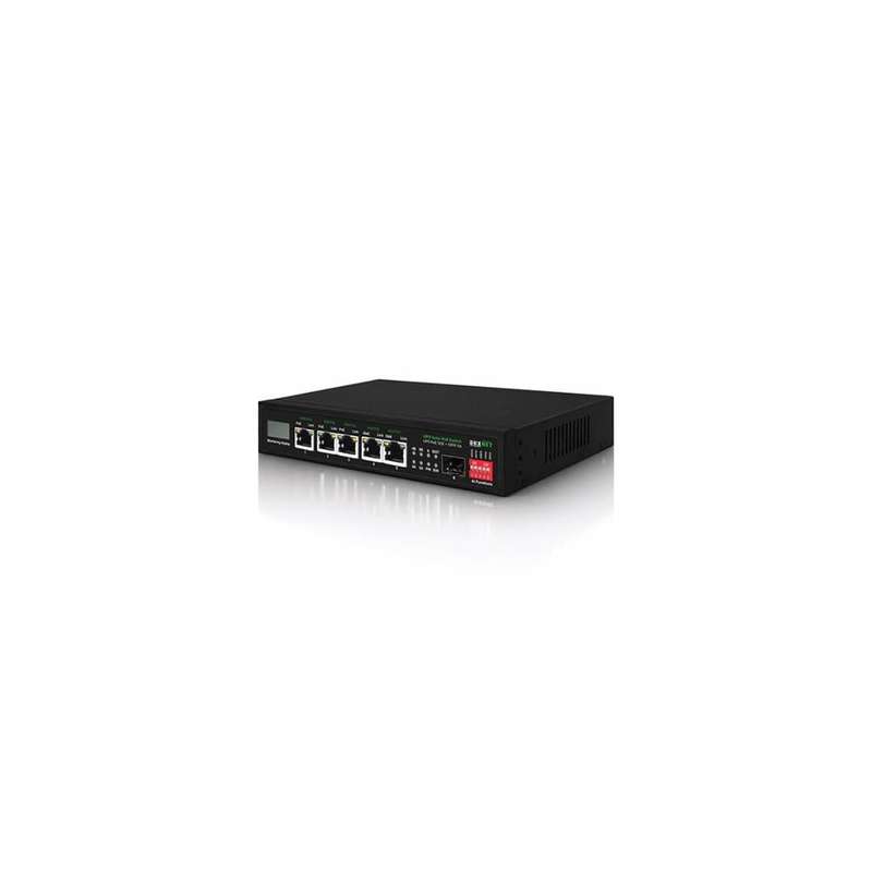 DuxNet 5-Port GbE Solar PoE Unmanaged Switch with 1x SFP port DUX106SPS5A_LED