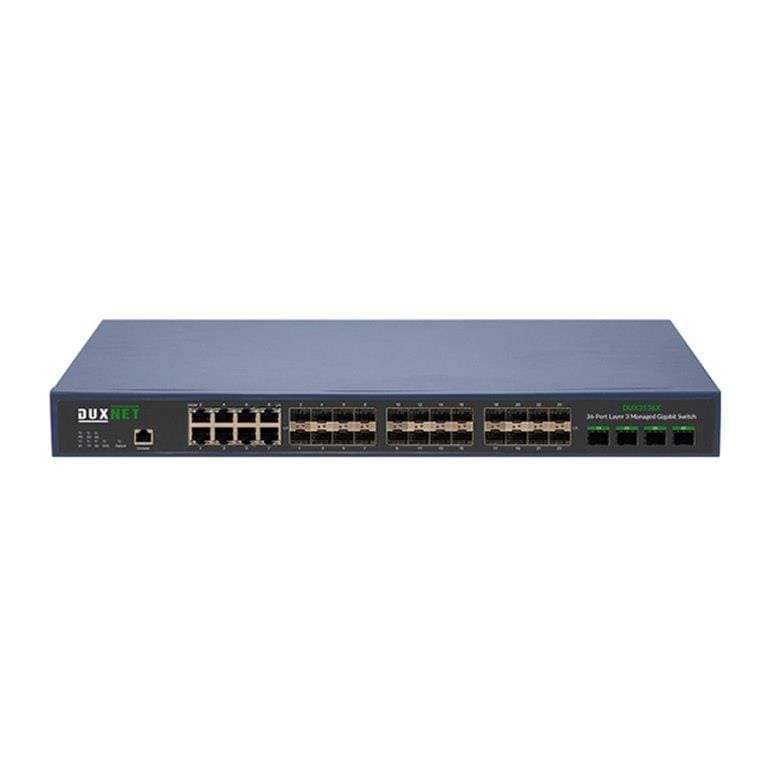 DuxNet 24-port SFP Gigabit L3 Managed Switch with 8x GbE Combo and 4x SFP+ Ports DUX3536X