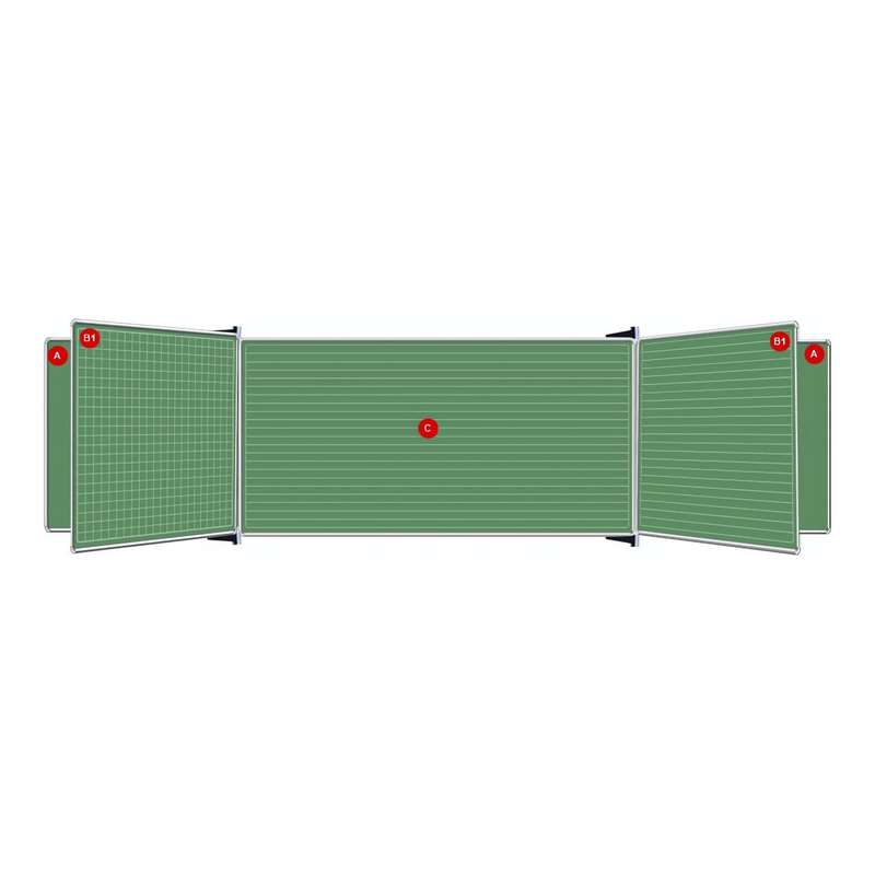 Parrot Non-Magnetic Educational Chalkboard 1220x910mm Chalk Lines 1 Side Swing Leaf Option B ED6168