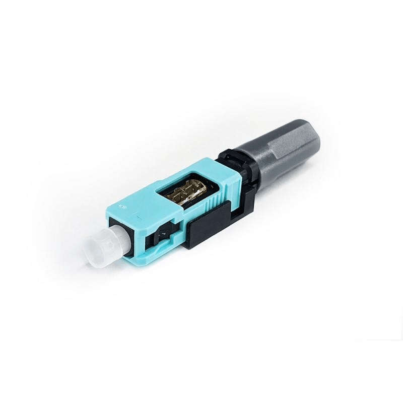 EasyFiber Field-Assembly SC Simplex Multimode OM3 / OM4 Fiber Connector Aqua EF-CON-MM-SC