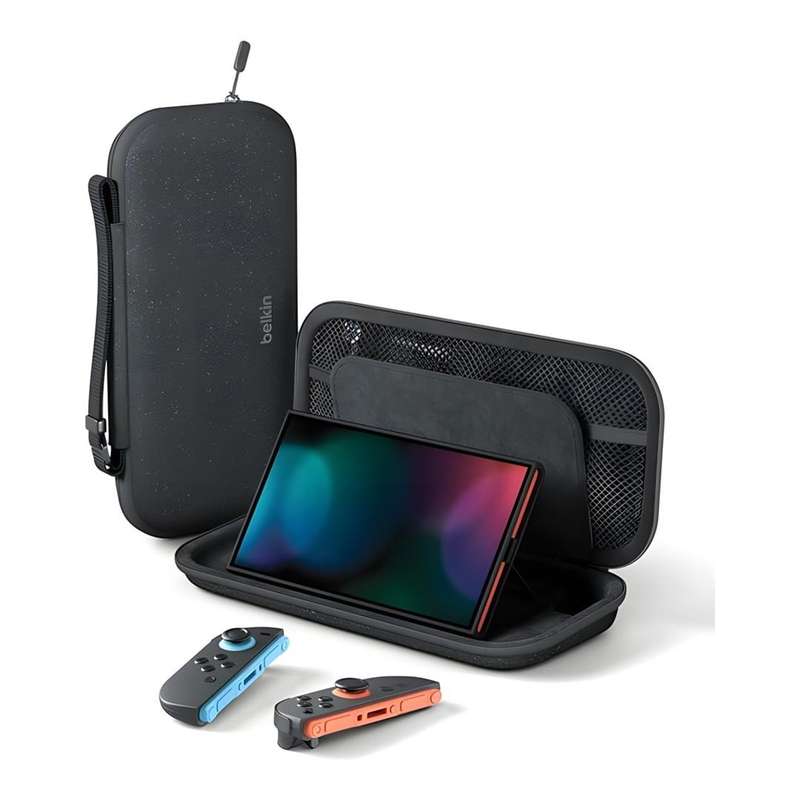 Belkin Nintendo Switch 2 with AirTag Portable Carrying Case Charcoal ENA002HQCH