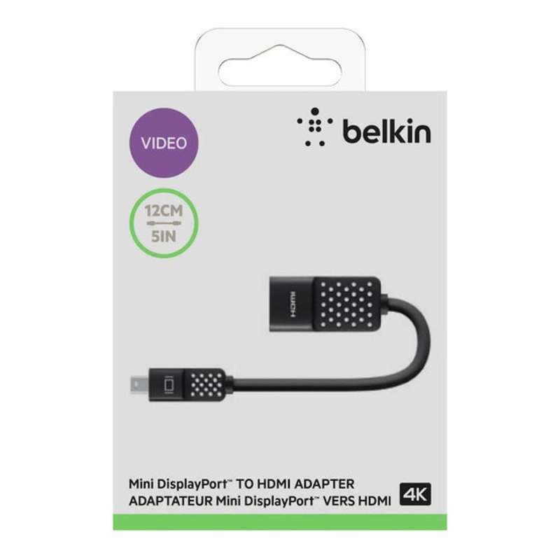 Belkin Mini DisplayPort to HDMI 4K Adapter Cable Black F2CD079BT