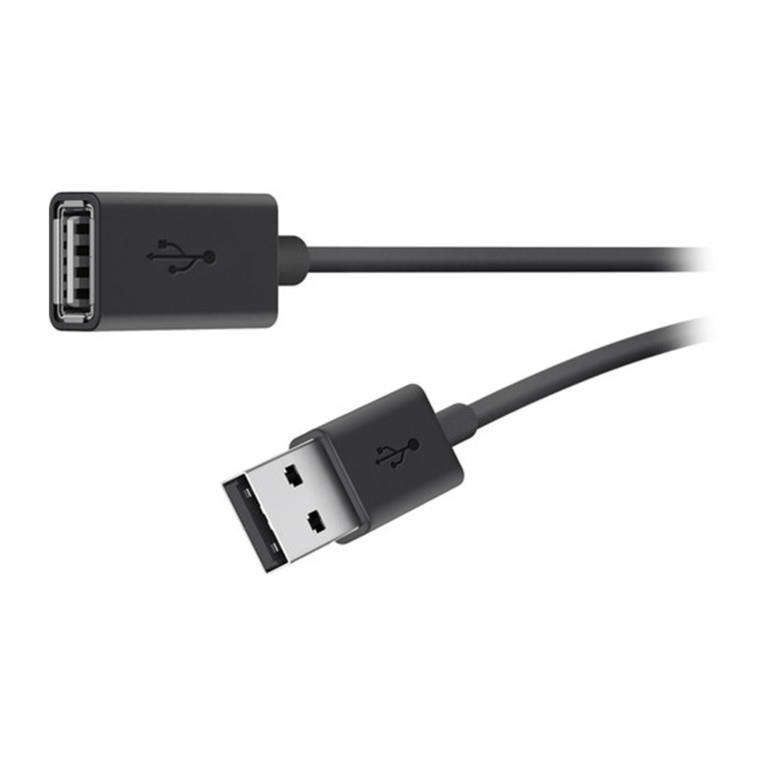 Belkin USB 2.0 Type-A Male to Female 3m Extension Cable Black F3U153BT3M