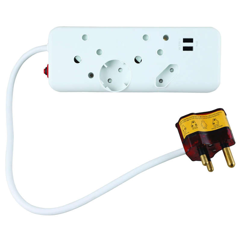 Ellies 4-Way and 2xUSB Multiplug With High Surge Protection FBWP4U