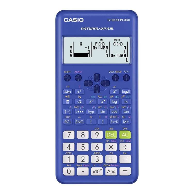 Casio fx-82ZA PLUSII Standard Scientific Calculator Blue