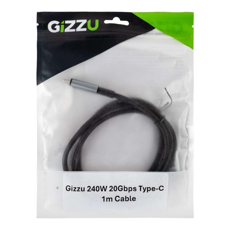 Gizzu 1m 240W 20Gbps Type-C Charging Cable GCPCC24020G-01